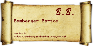Bamberger Bartos névjegykártya